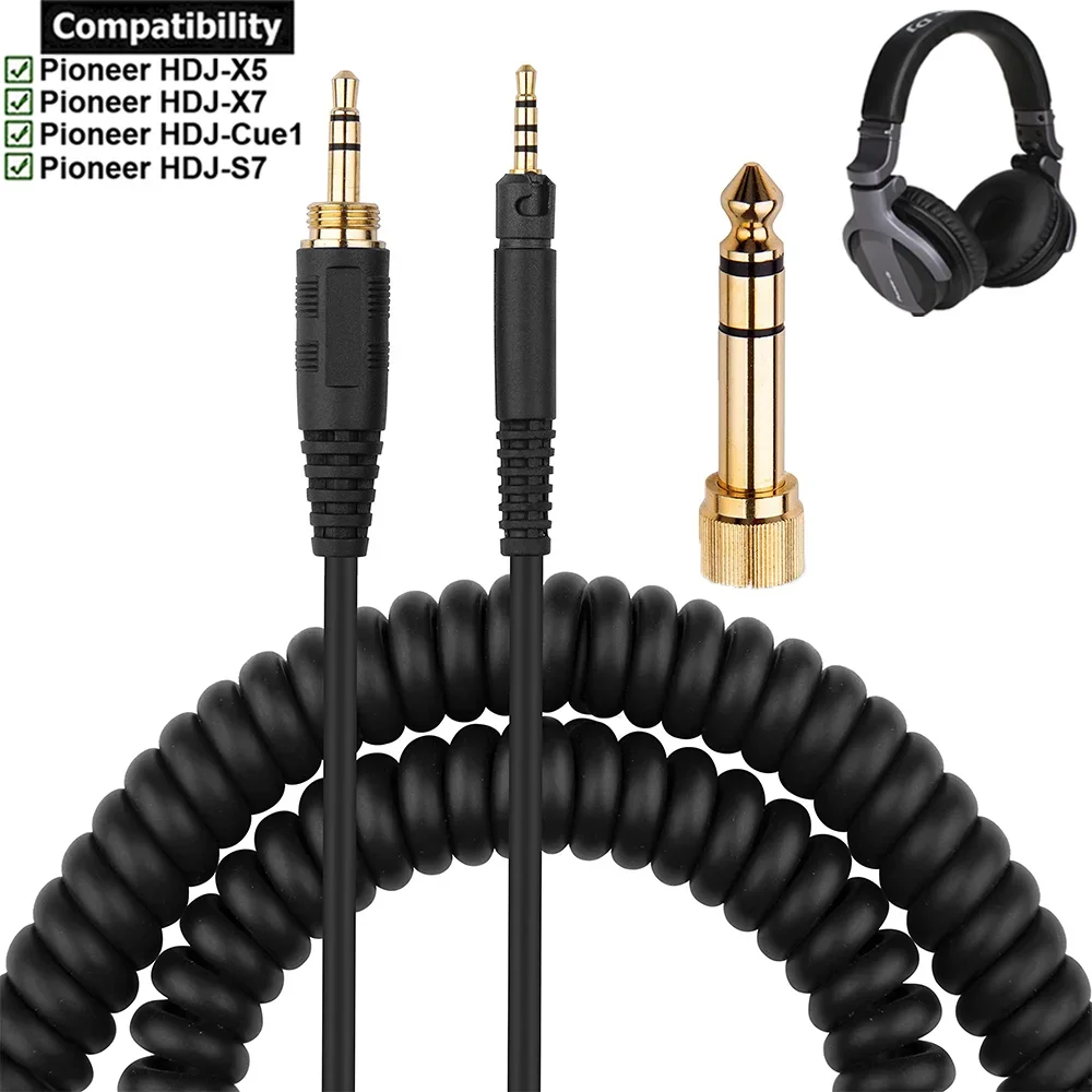 Cable-enrollado-de-repuesto-para-auriculares-Pioneer-Cable-de-6-35mm-para-DJ-HDJ-X5-HDJ