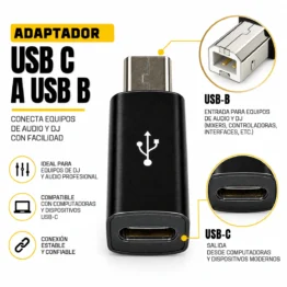 Adaptador USB C a USB B
